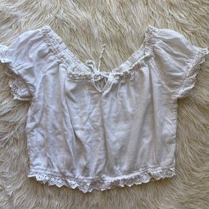 Hollister White Peasant Blouse